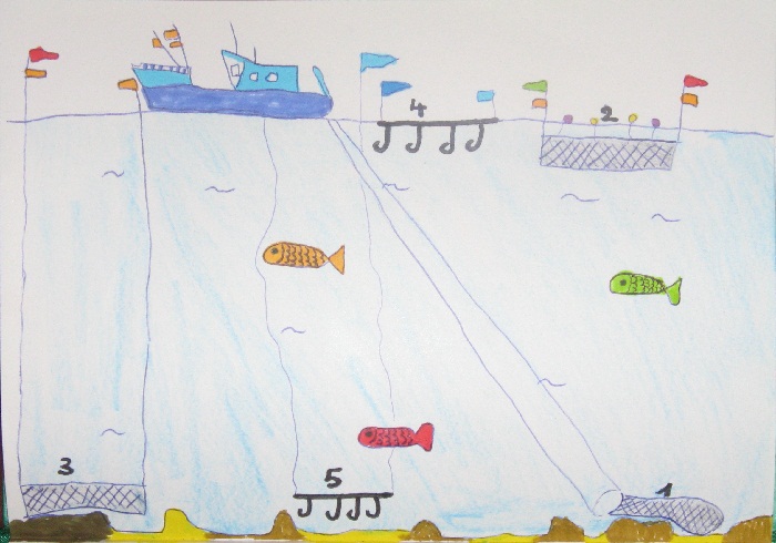 dessin des techniques de peche